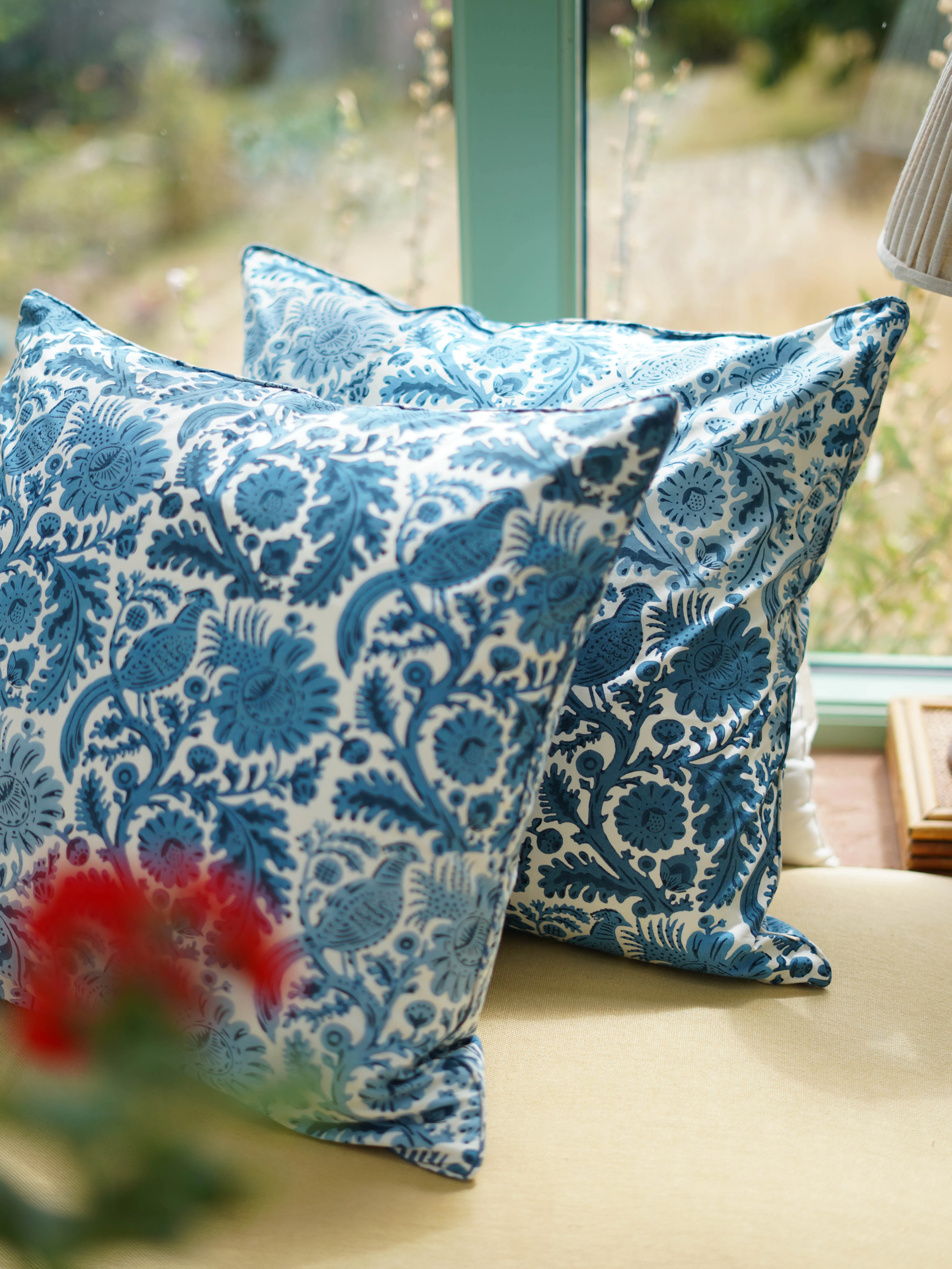 Cushion Cover, Blue Pheasant 50 x 50cm - Image 2