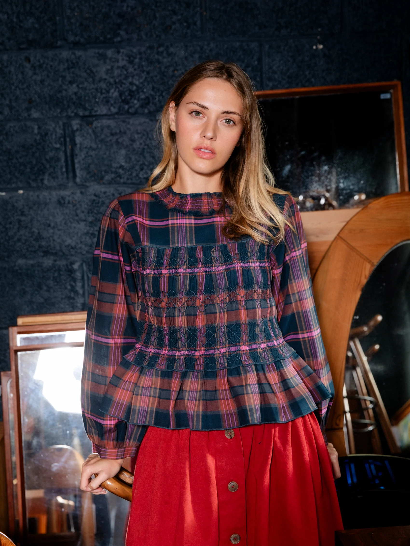 Arles Top in Rossetti Check - Image 2