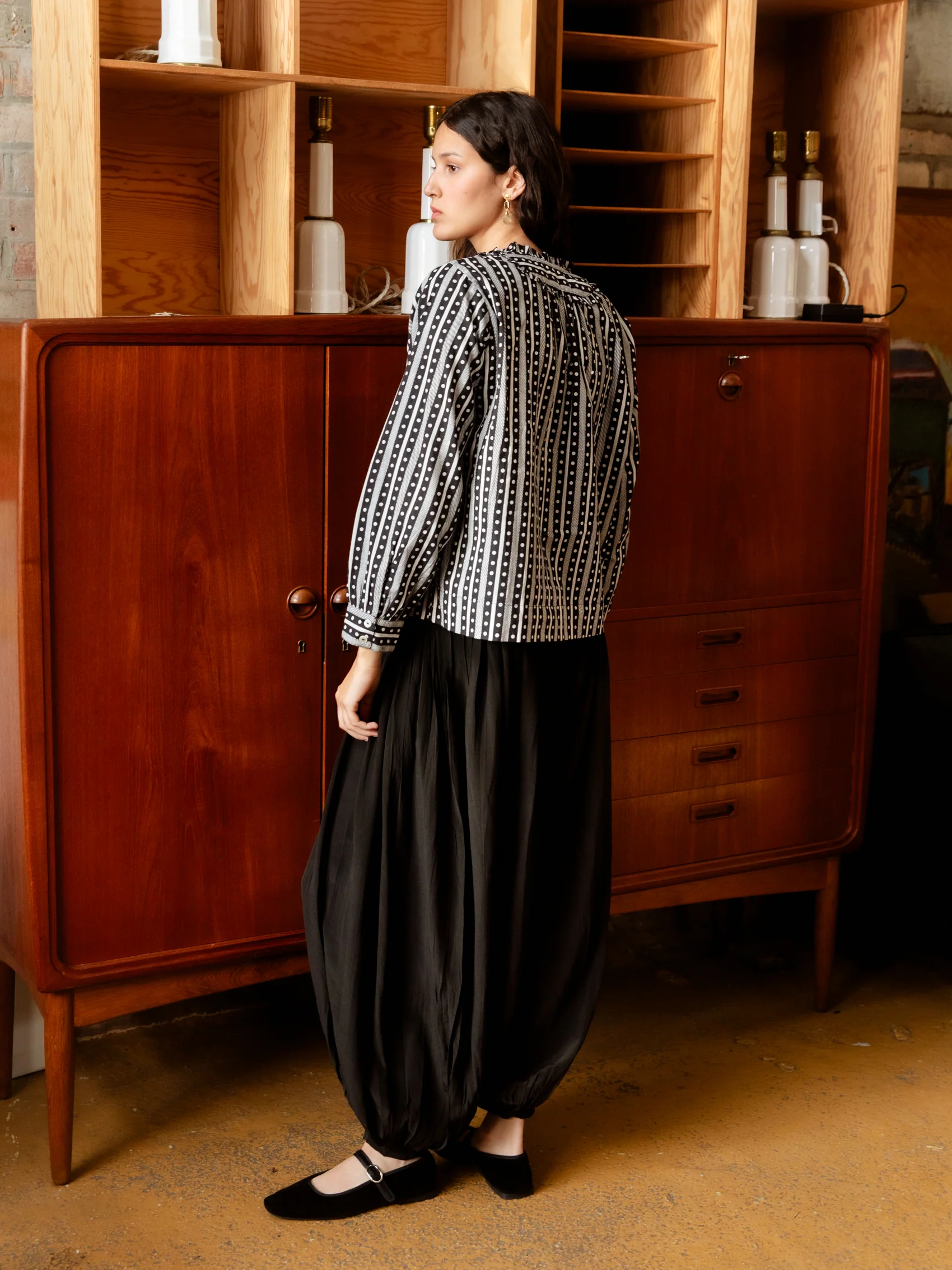 Aurélie Bib Shirt in Dot-Dot-Dash - Image 2