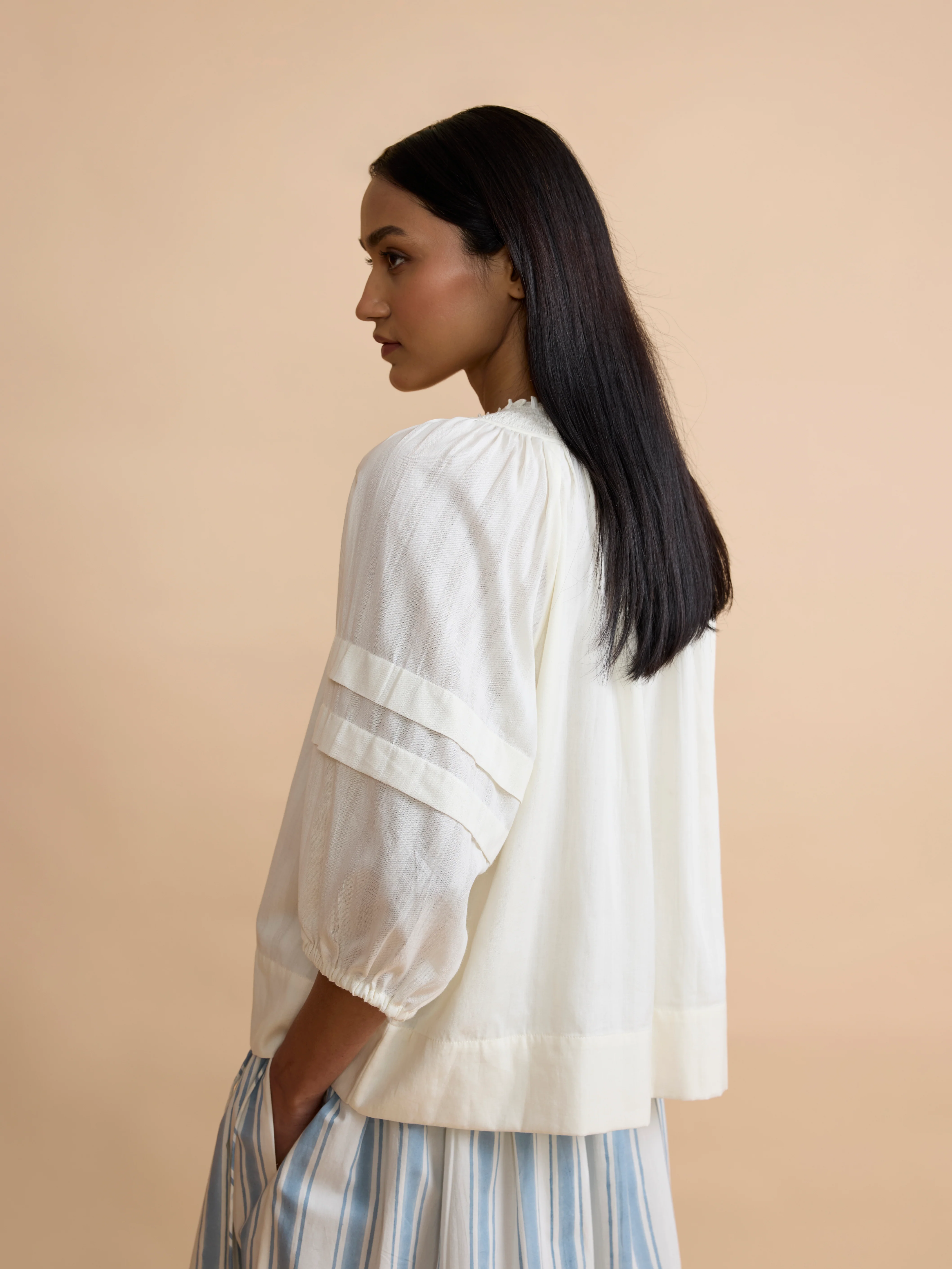 Brook Shirt in Ivory White - Image 2
