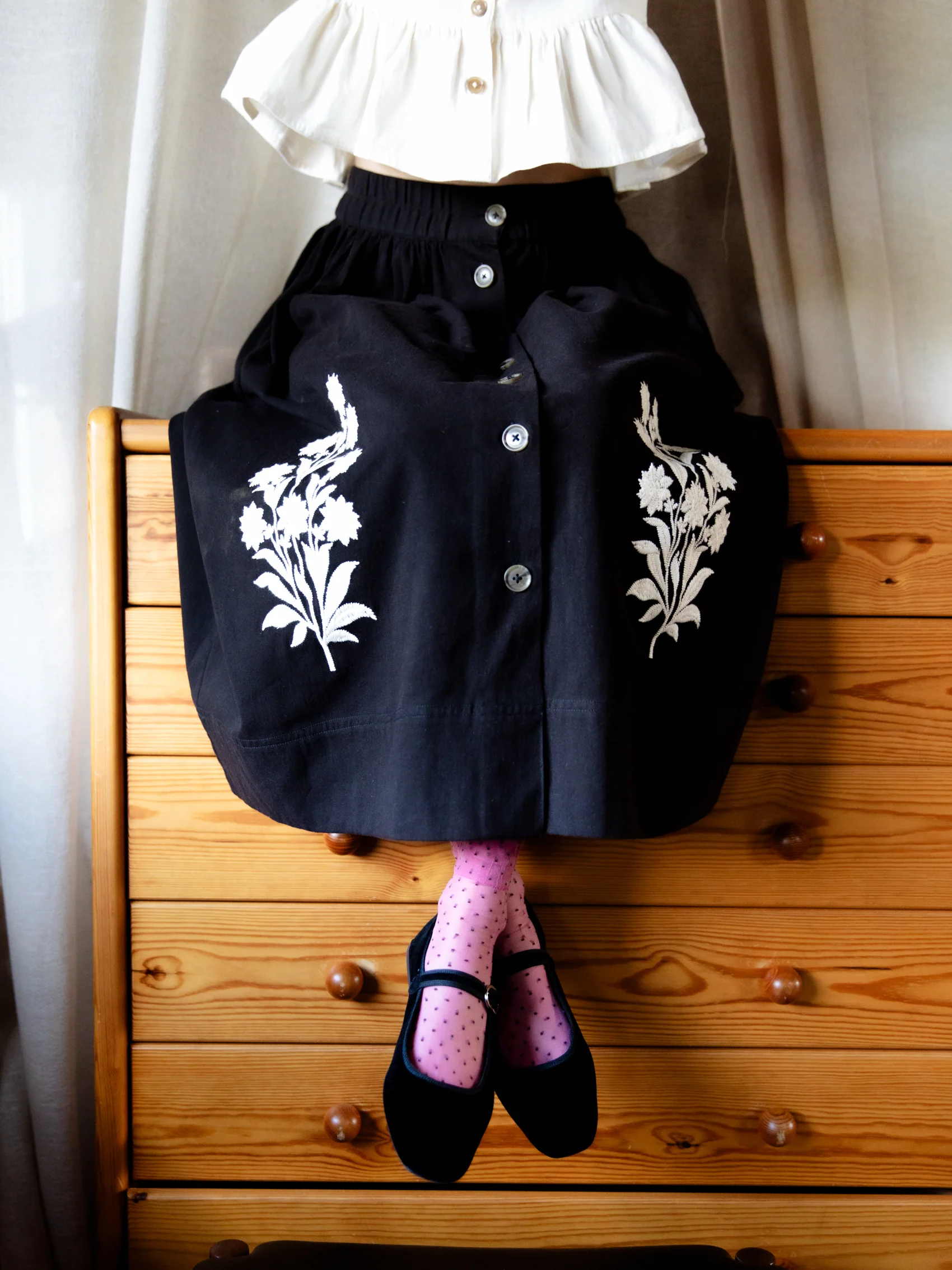 Button Down Skirt in Kashmir Flower - Image 2