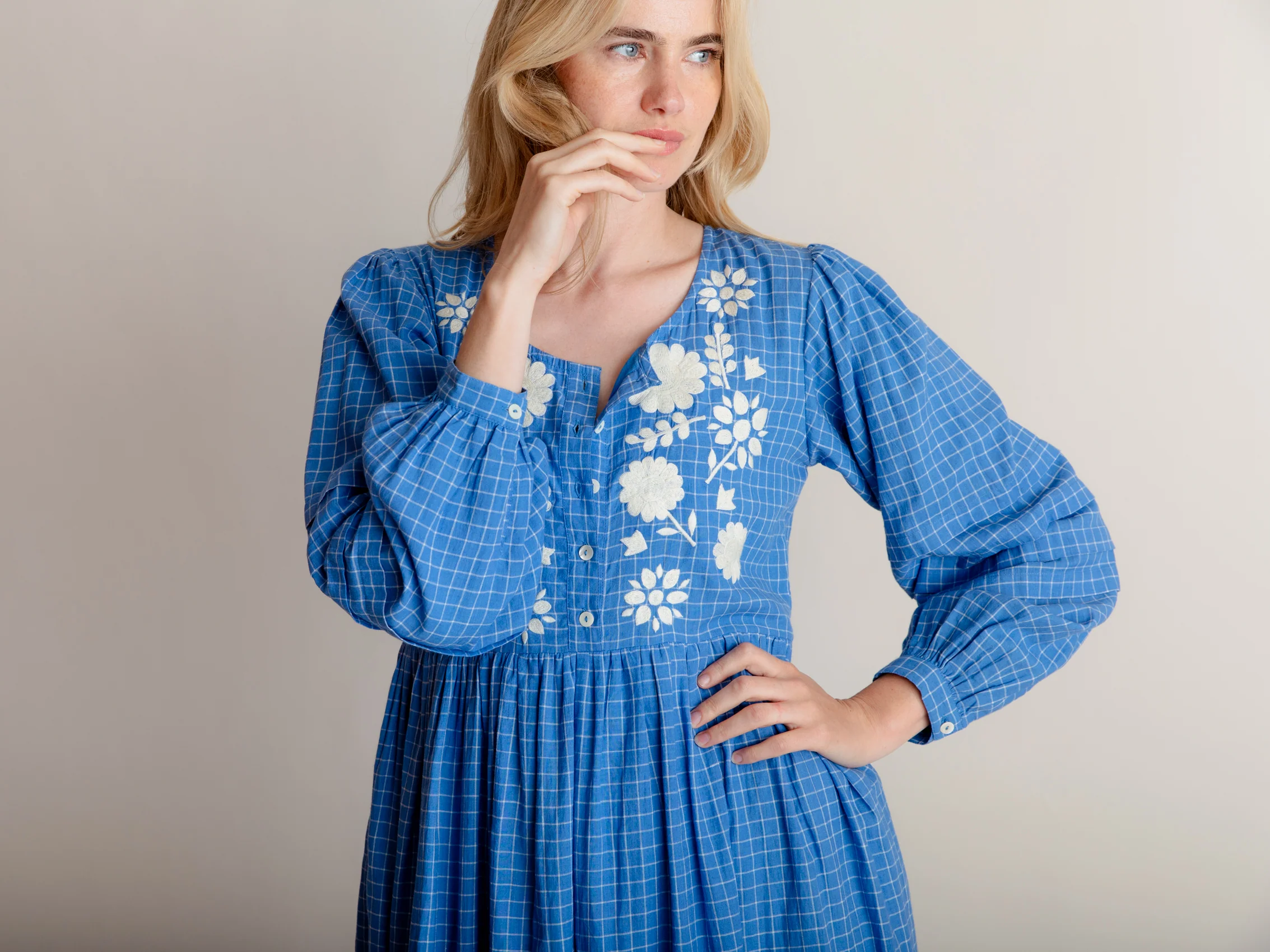 Cleo Dress in Ottoman Embroidery - Image 2