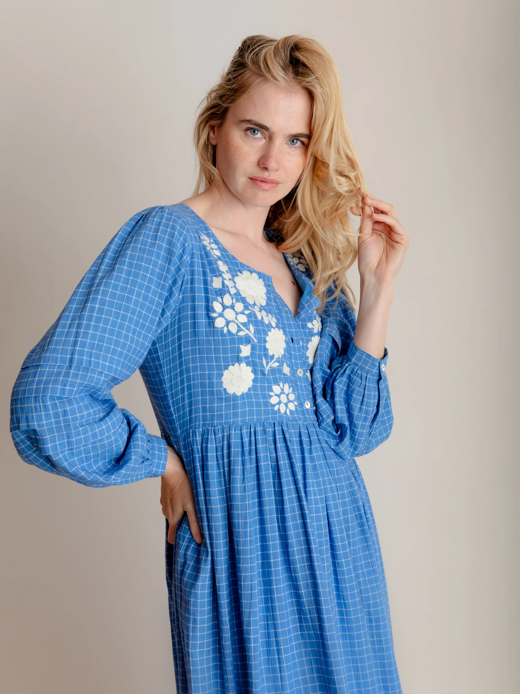 Cleo Dress in Ottoman Embroidery - Image 5