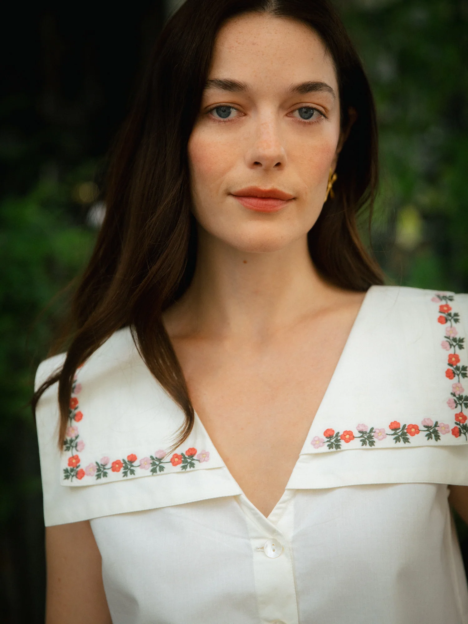 Hand-Embroidered Sailor Top