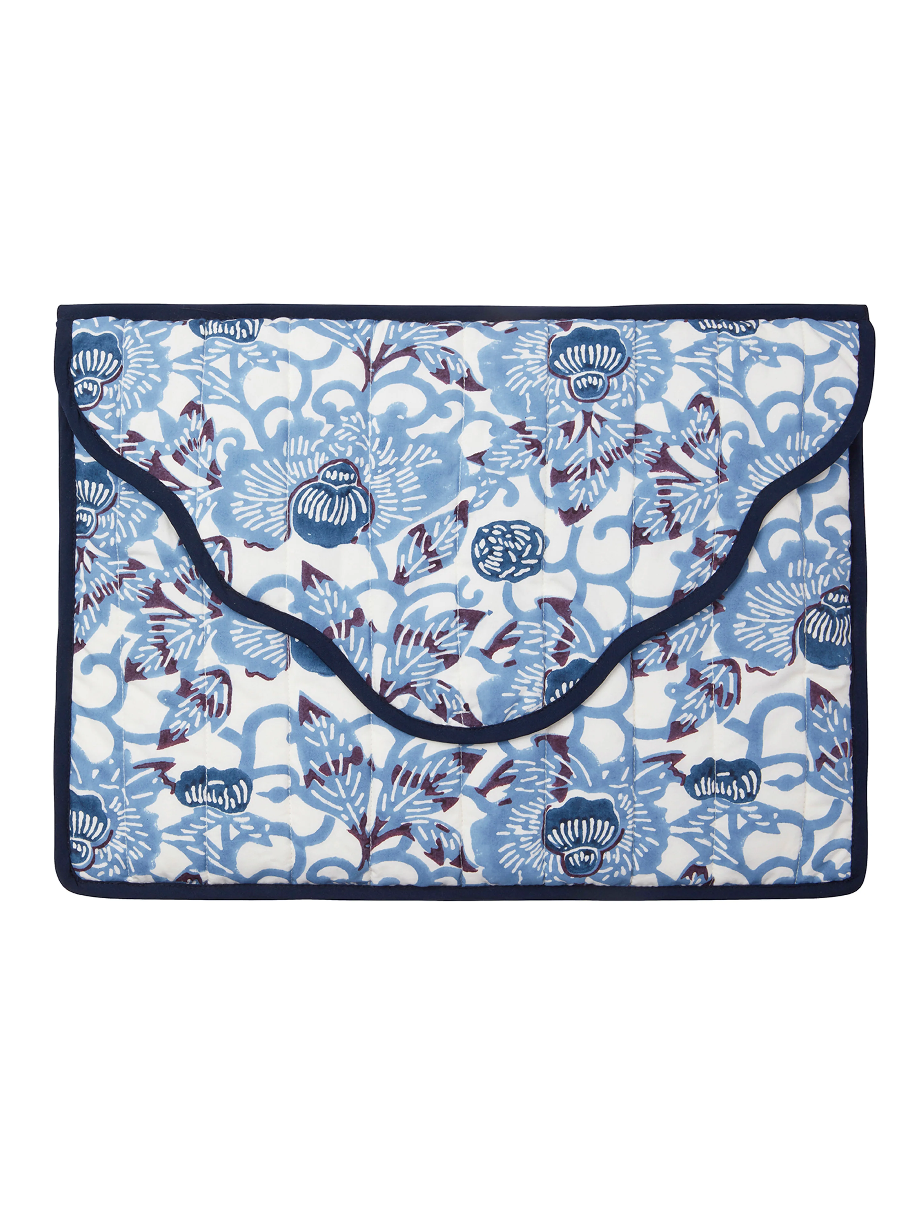 Laptop Bag in Blue Kimono