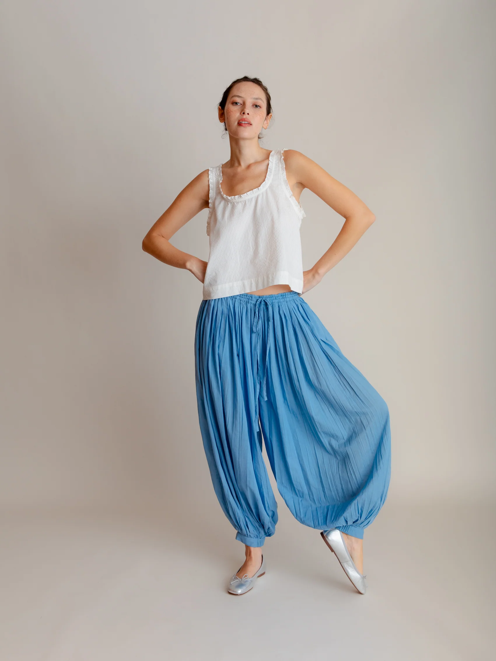 Mermaid Trousers in Soft Blue