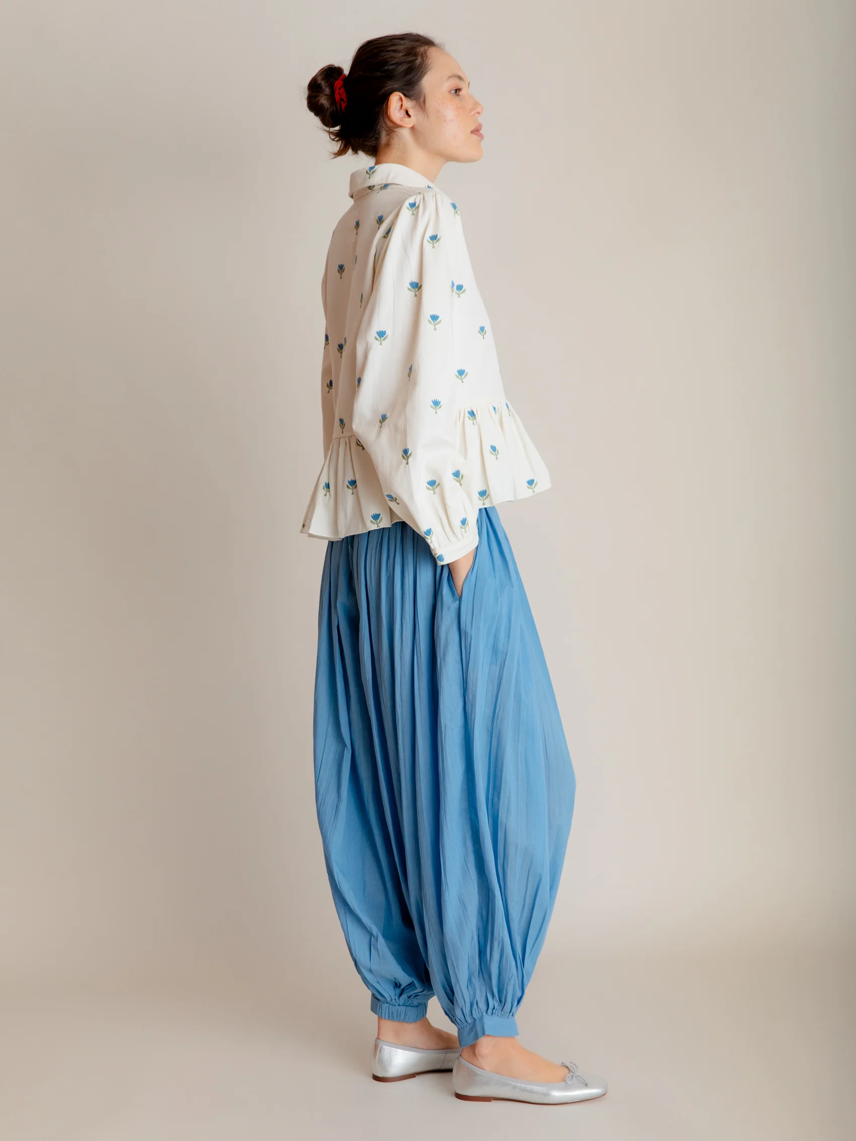 Mermaid Trousers in Soft Blue - Image 2