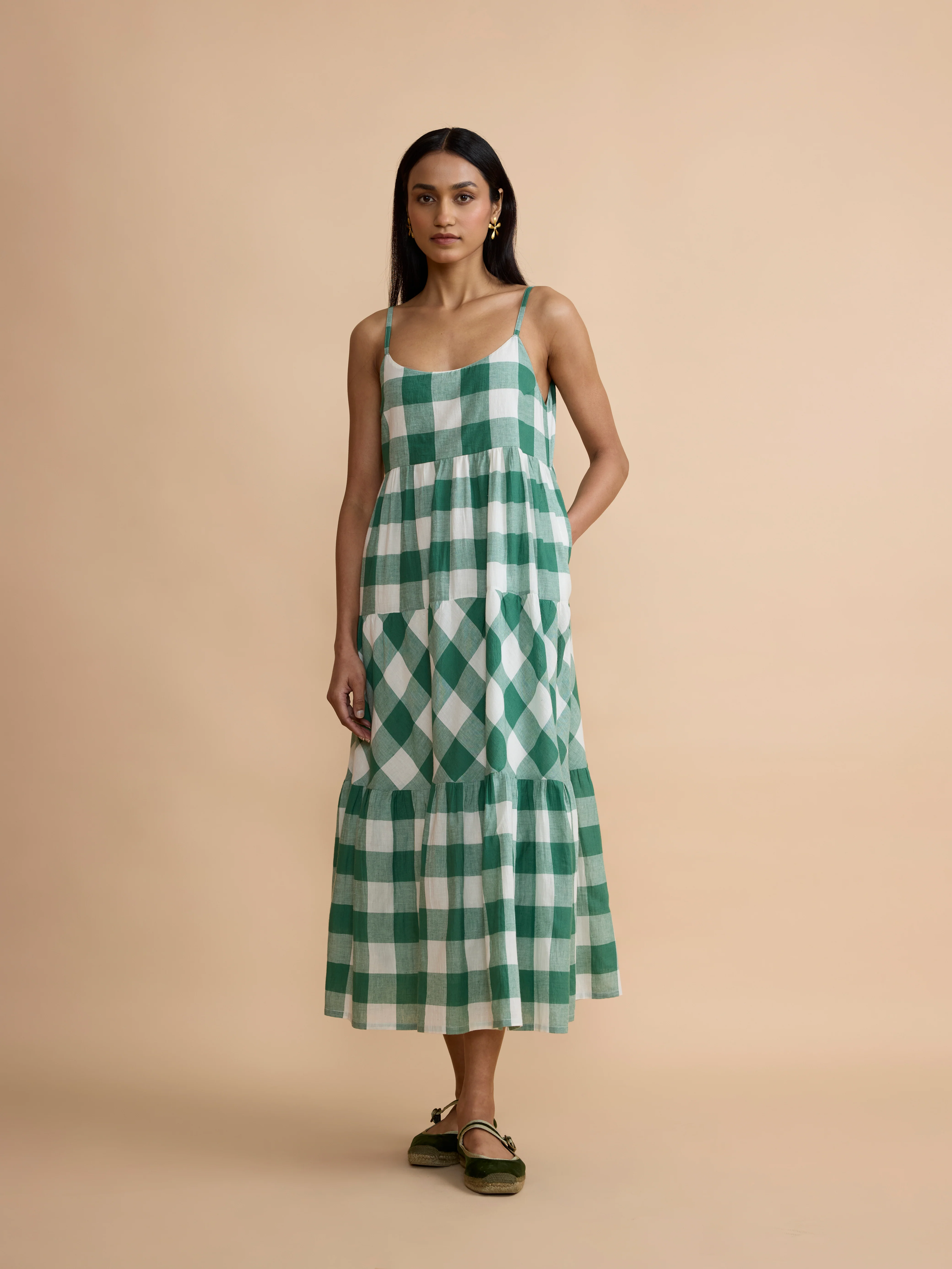 Oslo Dress in Green Check - Image 3