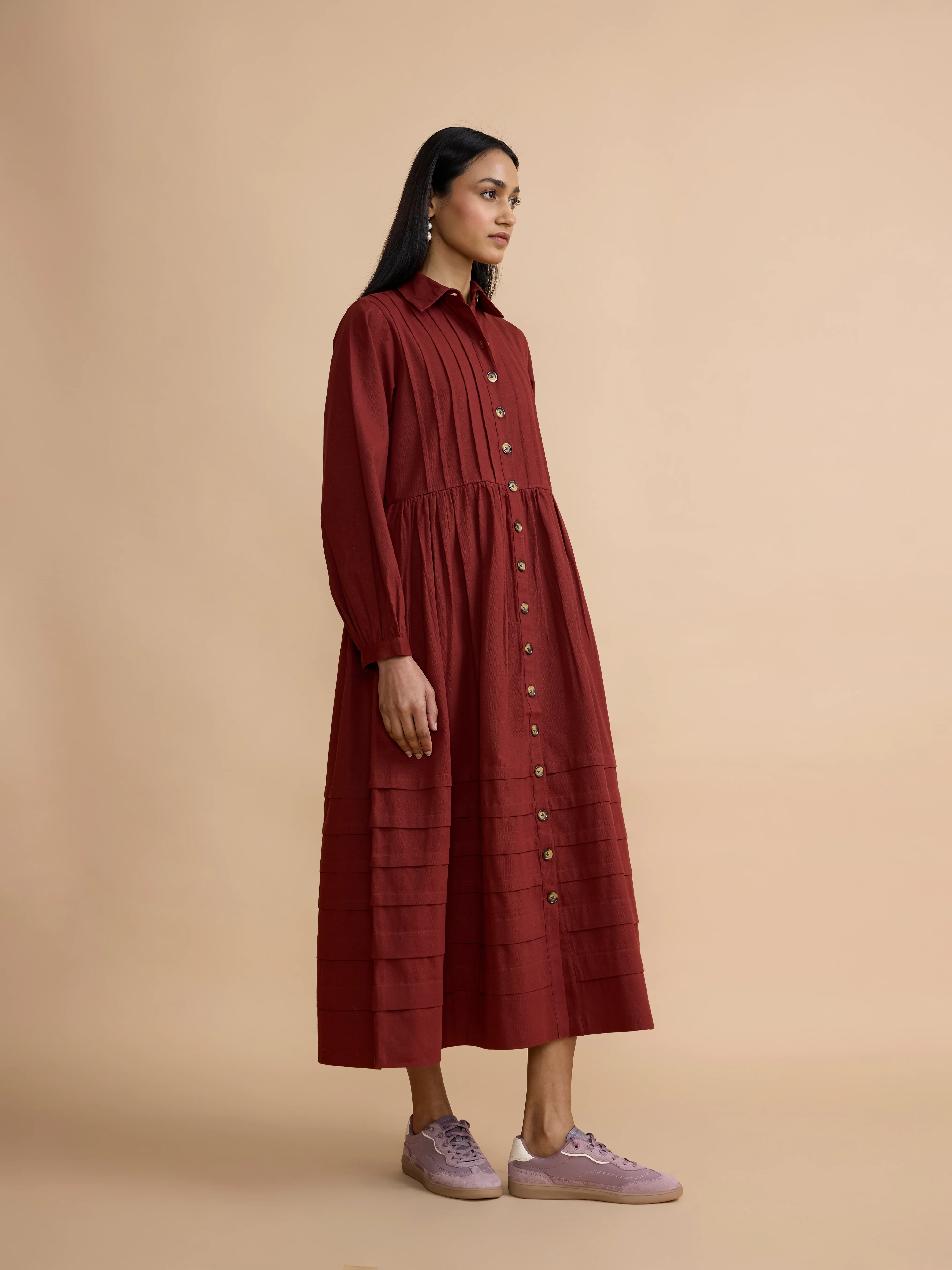 Pascale Dress in Sumac Twill