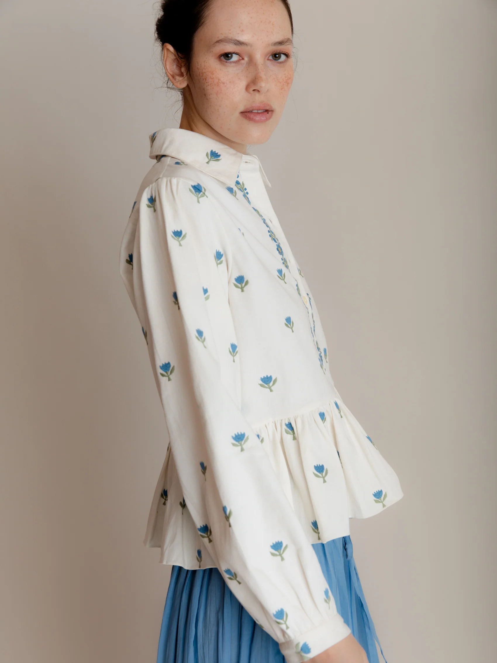 Pascale Shirt in Aegean Embroidery - Image 2