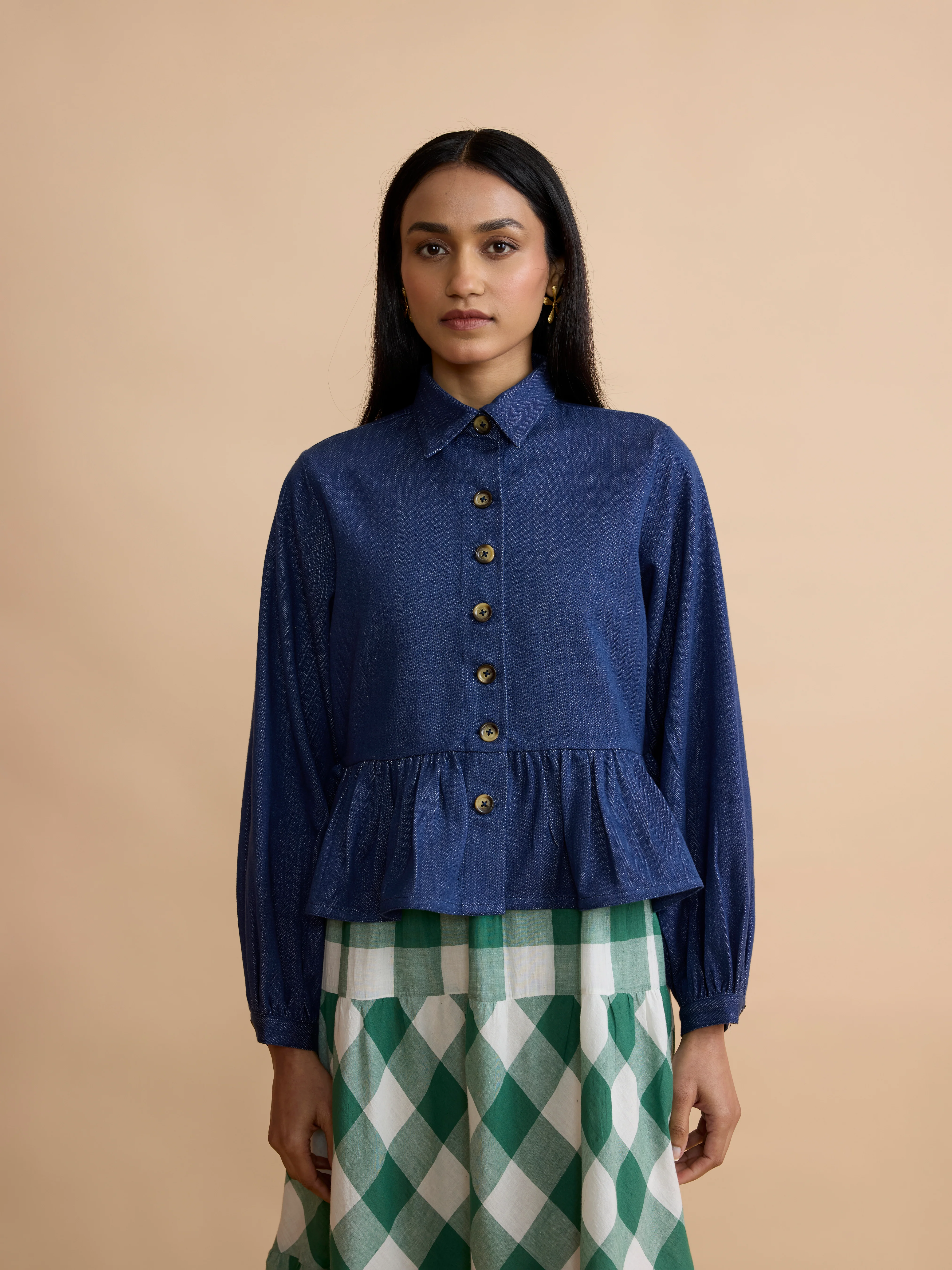 Pascale Shirt in Indigo Denim Twill - Image 2