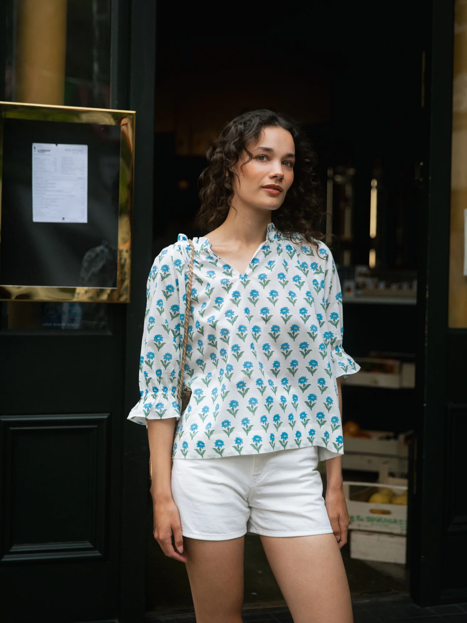Rennes Top in Sky Kashmir Flower - Image 2