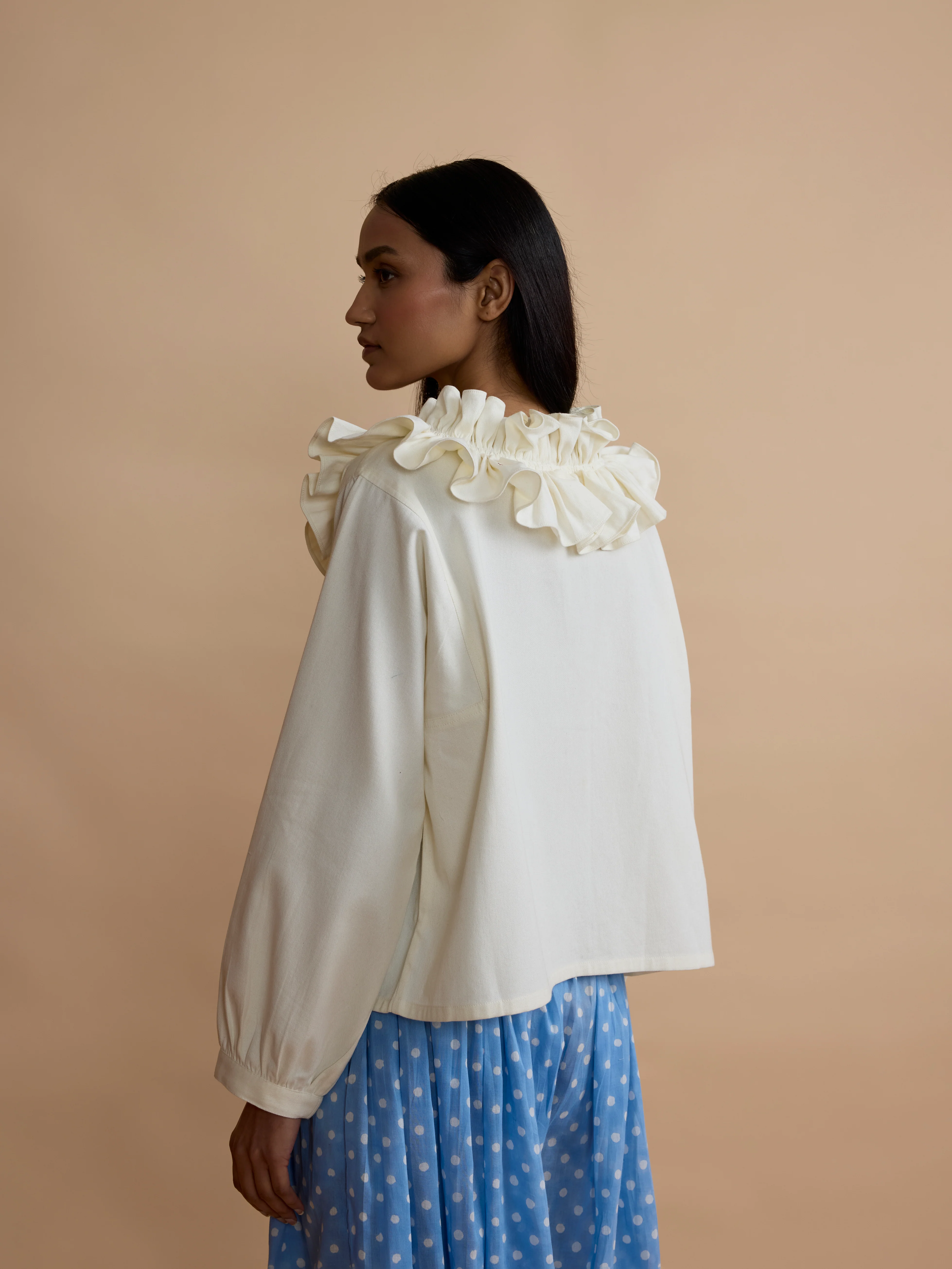 Spry Jacket in Off-White Twill - Image 3
