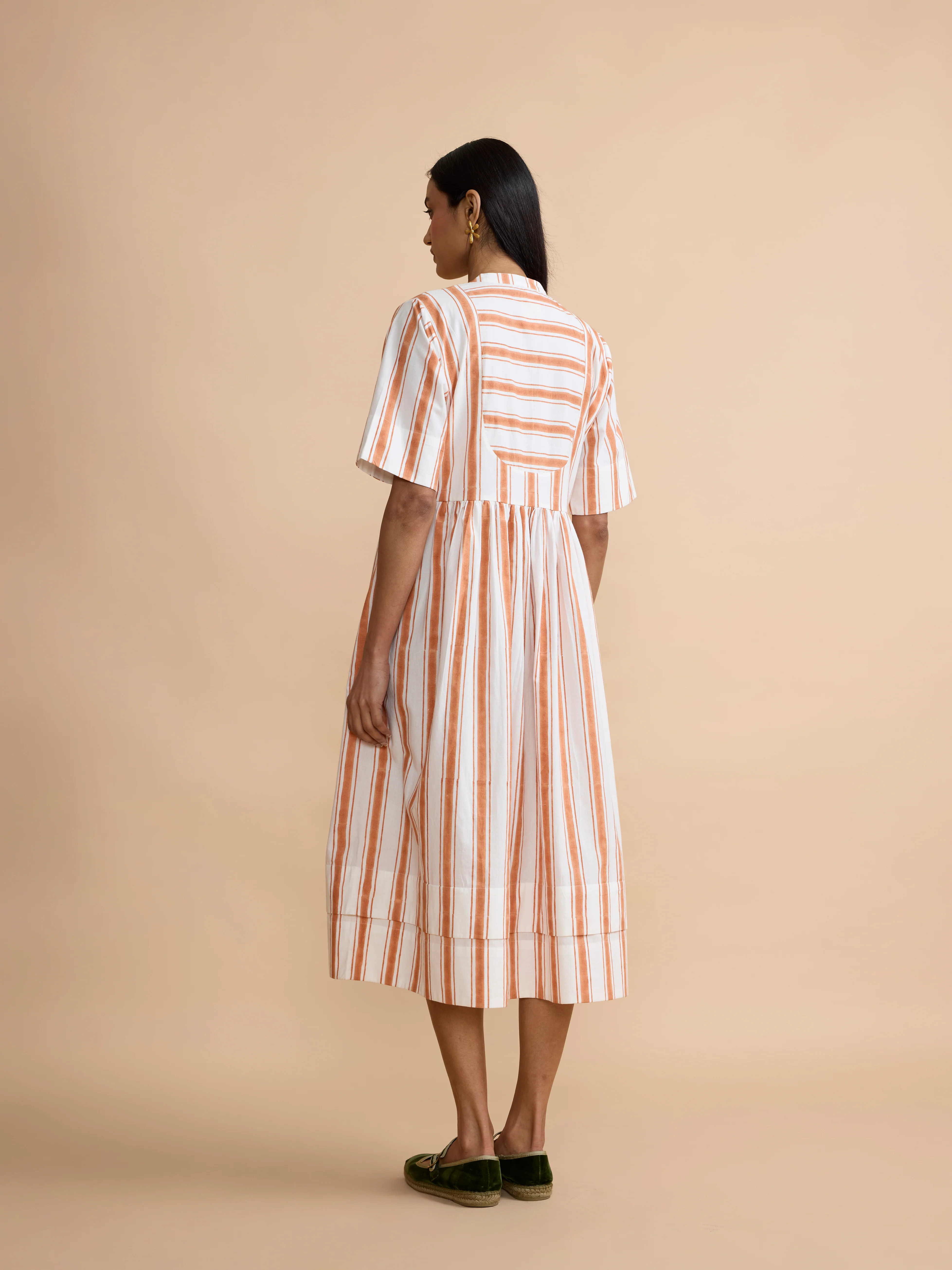 The French Dress in Apricot Ticking - Image 2